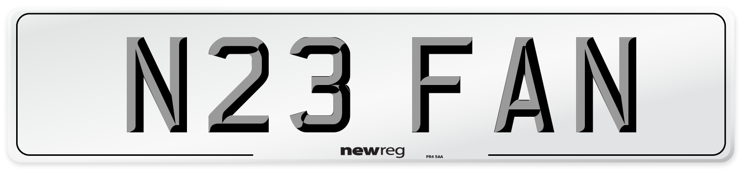 N23 FAN Number Plate from New Reg